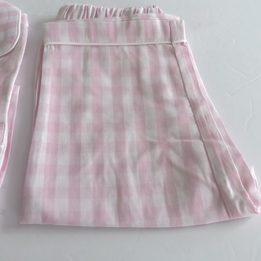 PETITE PLUME Pink Gingham Pajama Set Chemical Free Flame Resistant 12/18 Months - Picture 6 of 8